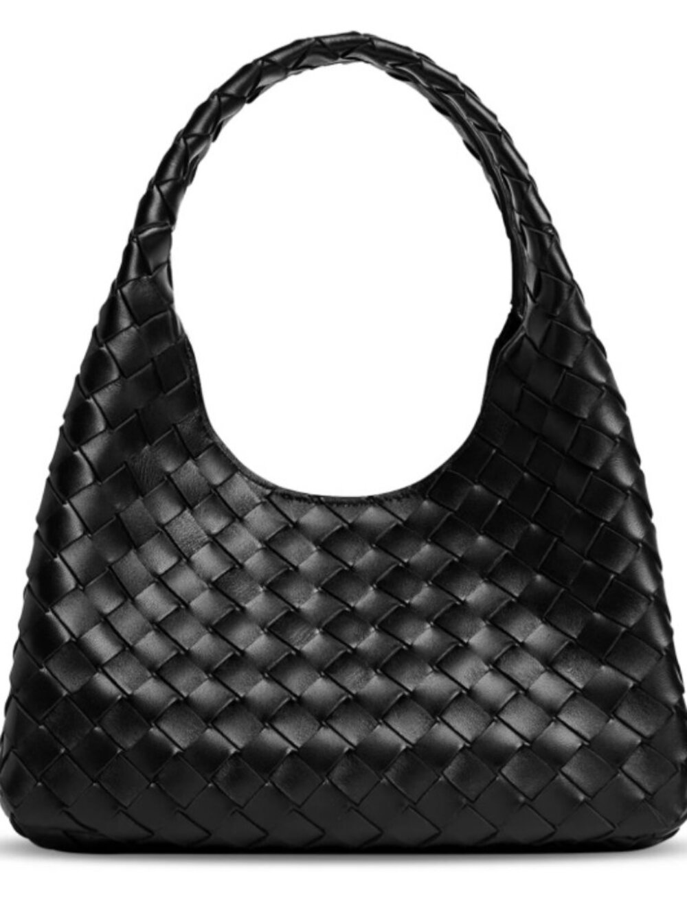 New Bottega Veneta Black Small Campana Shoulder Bag
